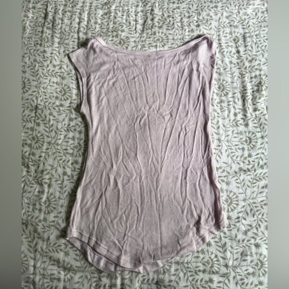Free People That Girl Twist Knit Top Purple Size L Asymmetrical - Picture 4 of 4